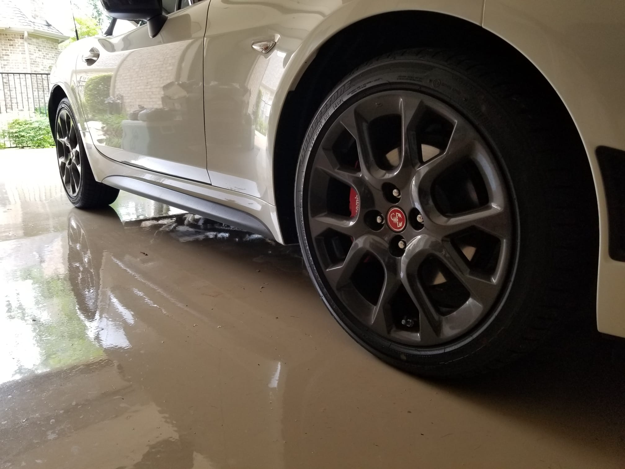 a car on top of an epoxy floor